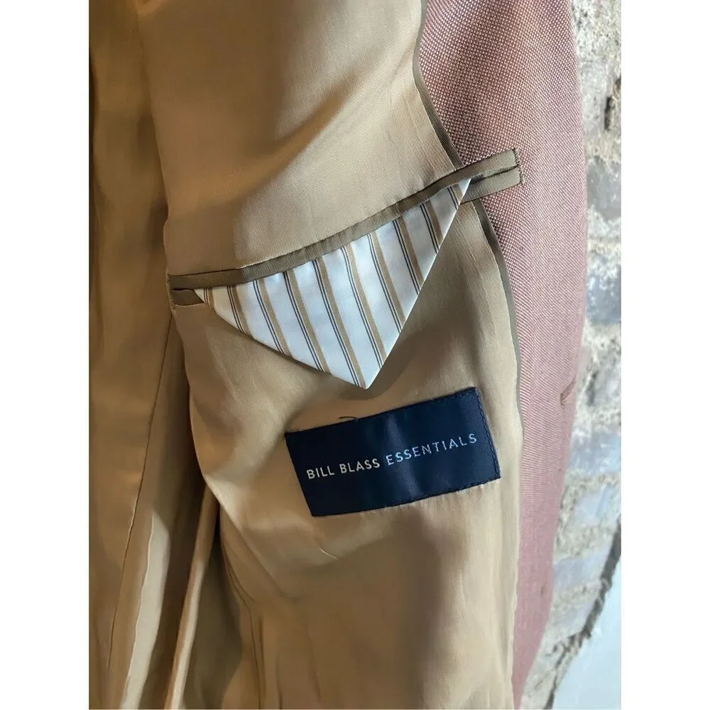 BILL BLASS Essentials Poly/Rayon Sports Coat Suit Jacket Blazer Metallic Brown/B